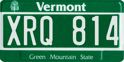 VT license plate XRQ814