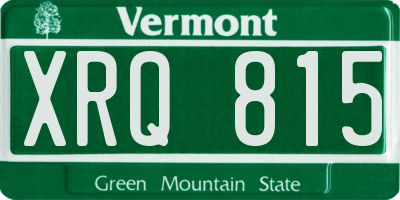 VT license plate XRQ815