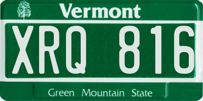 VT license plate XRQ816