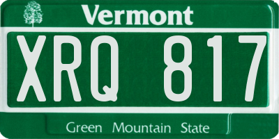 VT license plate XRQ817