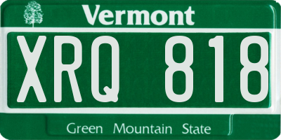 VT license plate XRQ818