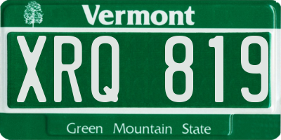 VT license plate XRQ819