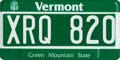 VT license plate XRQ820