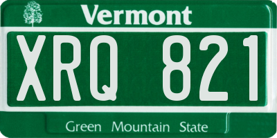 VT license plate XRQ821