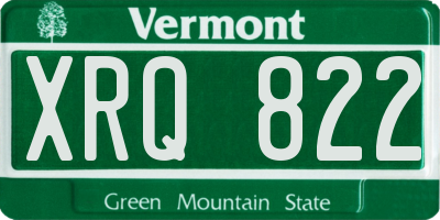 VT license plate XRQ822