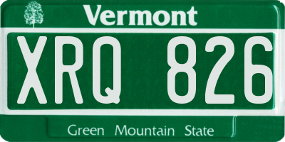 VT license plate XRQ826