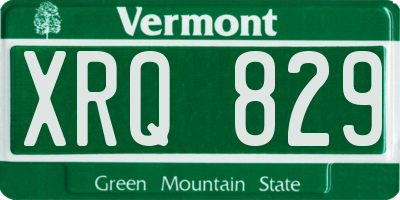 VT license plate XRQ829