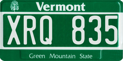 VT license plate XRQ835