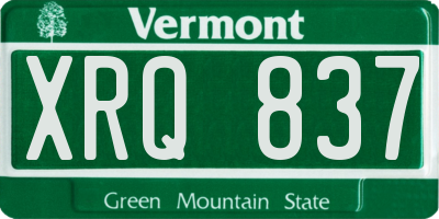 VT license plate XRQ837