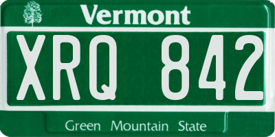 VT license plate XRQ842