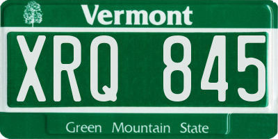 VT license plate XRQ845