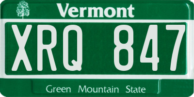 VT license plate XRQ847