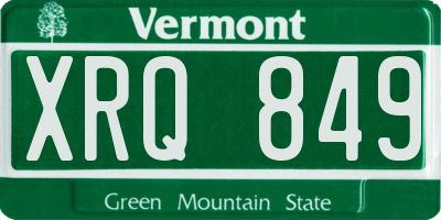 VT license plate XRQ849