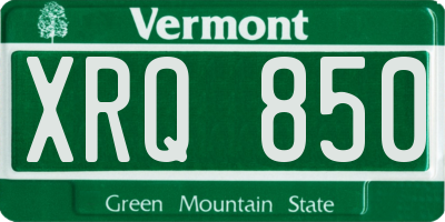 VT license plate XRQ850