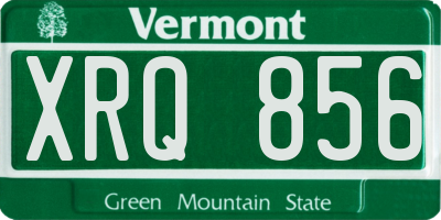 VT license plate XRQ856