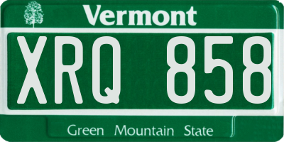 VT license plate XRQ858