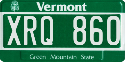 VT license plate XRQ860
