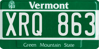 VT license plate XRQ863
