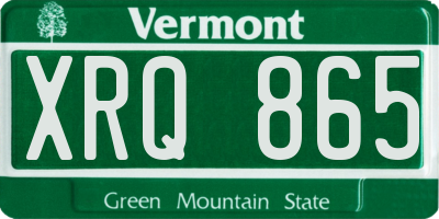VT license plate XRQ865