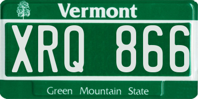 VT license plate XRQ866