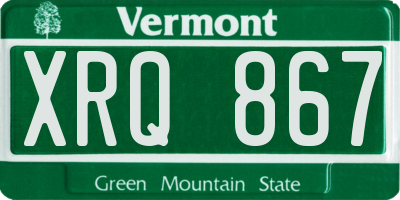 VT license plate XRQ867