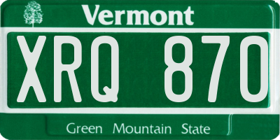 VT license plate XRQ870