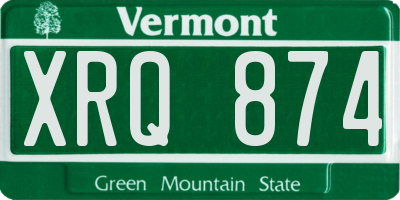 VT license plate XRQ874