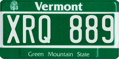 VT license plate XRQ889