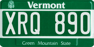 VT license plate XRQ890