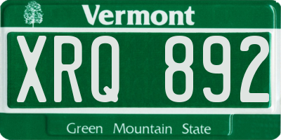 VT license plate XRQ892