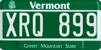 VT license plate XRQ899