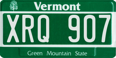 VT license plate XRQ907