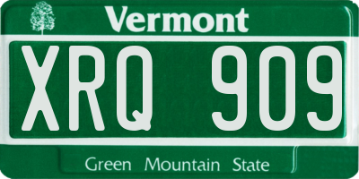 VT license plate XRQ909