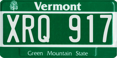 VT license plate XRQ917