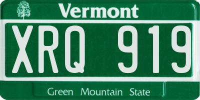 VT license plate XRQ919