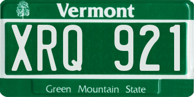 VT license plate XRQ921
