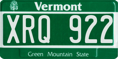 VT license plate XRQ922