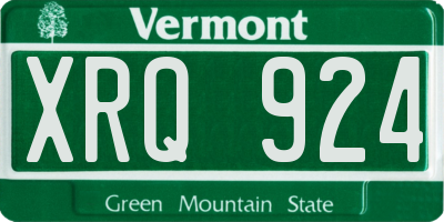 VT license plate XRQ924