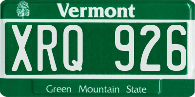 VT license plate XRQ926