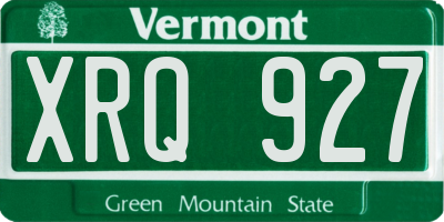 VT license plate XRQ927