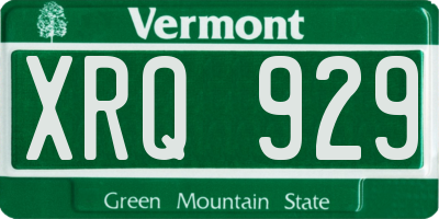 VT license plate XRQ929
