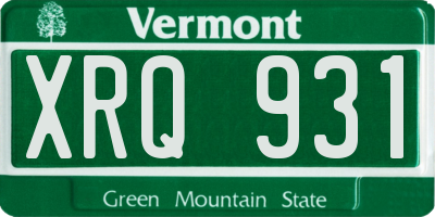 VT license plate XRQ931