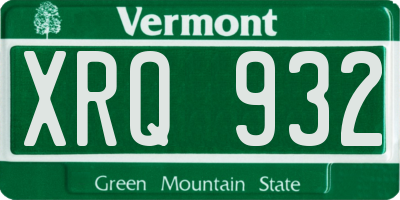 VT license plate XRQ932