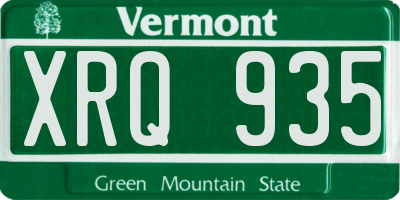 VT license plate XRQ935