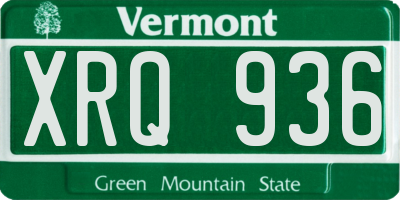 VT license plate XRQ936