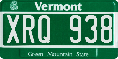 VT license plate XRQ938