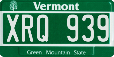VT license plate XRQ939