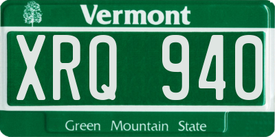 VT license plate XRQ940