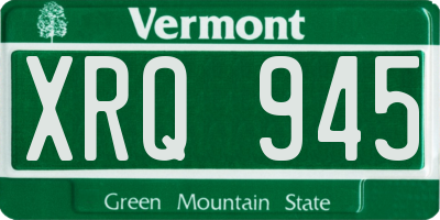 VT license plate XRQ945