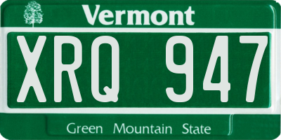 VT license plate XRQ947